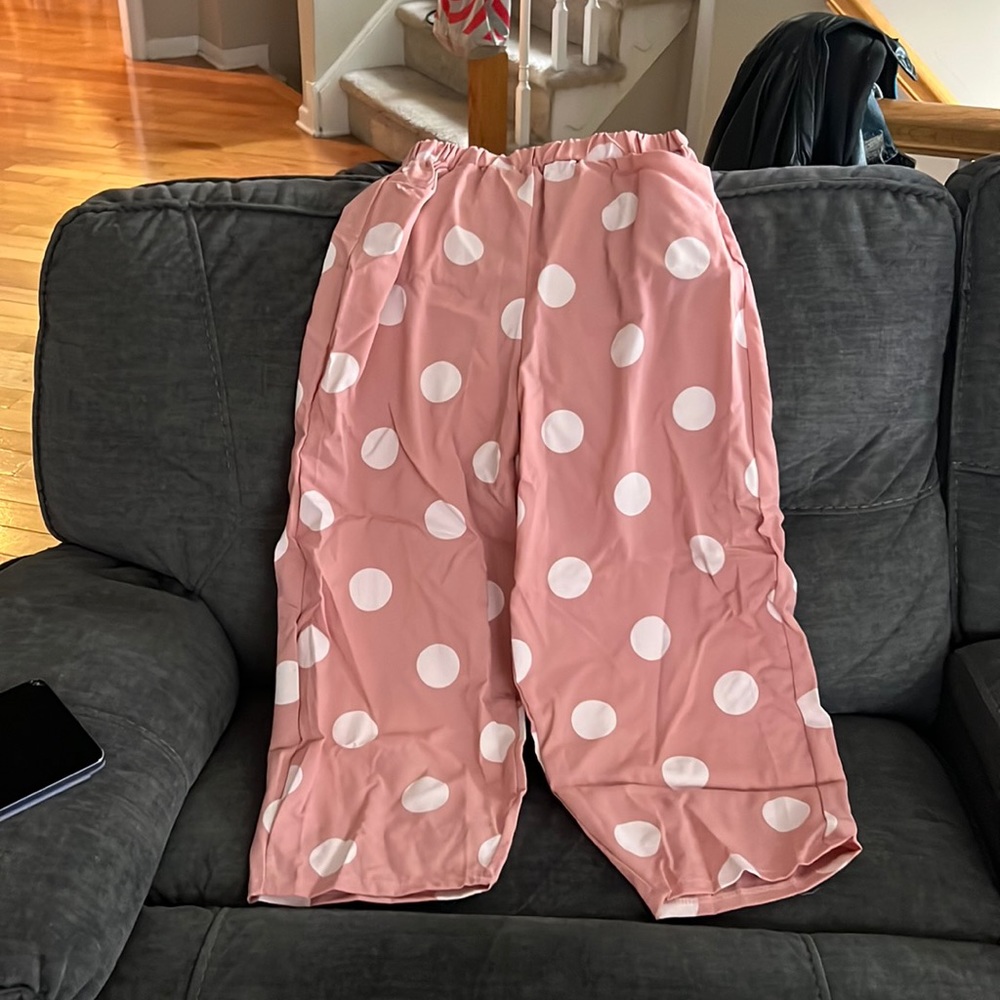 Brand new workout tags polka dot pants size XL.